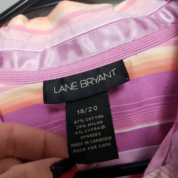 Lane Bryant colorful striped button down 18/20 - Picture 2 of 8